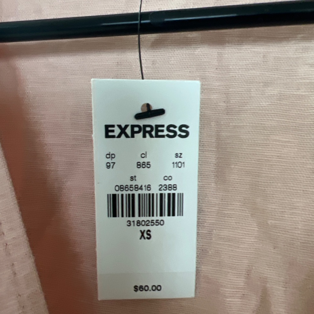 Express Linen Tie Front Top - Picture 5 of 5